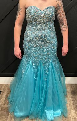 Style Belleza Savoys Blue Size 10 Quinceanera 50 Off Mermaid Dress on Queenly