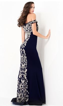 Style 02576 Jovani Blue Size 4 Jersey Pageant 70 Off Straight Dress on Queenly