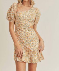 Style 1-3558282675-2791 LUSH Yellow Size 12 Free Shipping Mini Sleeves Cocktail Dress on Queenly