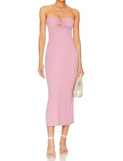 Style 1-3872986977-2901 L*SPACE Pink Size 8 Jersey Cut Out Tall Height Cocktail Dress on Queenly