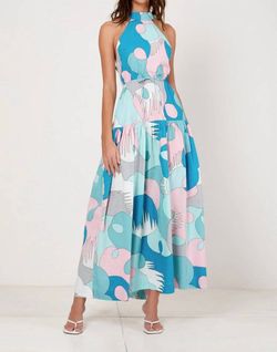 Style 1-3910966423-2901 S/W/F Blue Size 8 Pattern Tall Height Cocktail Dress on Queenly