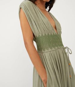 Style 1-4202201619-3900 Free People Green Size 0 Free Shipping Sorority Black Tie Pockets Cocktail Dress on Queenly