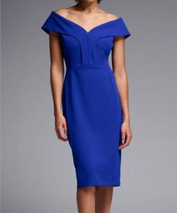 Style 1-729080675-1498 Joseph Ribkoff Blue Size 4 Sleeves High Neck Cocktail Dress on Queenly