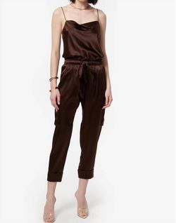 Style 1-890544393-2588 Cami NYC Brown Size 0 Pockets Spandex Jersey Jumpsuit Dress on Queenly