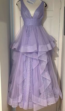 Sherri Hill Purple Size 2 Sequined Ball gown on Queenly
