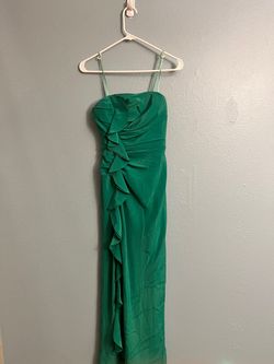Aqua dresses Green Size 0 Strapless Floor Length Prom A-line Dress on Queenly