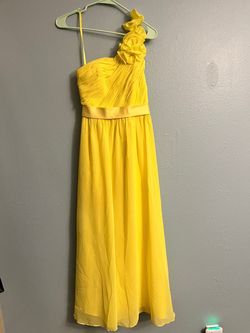 Style 1279 Allure Yellow Size 2 One Shoulder Prom Ball gown on Queenly