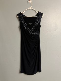 Ralph Lauren Blue Size 4 Jersey Sorority Formal Sequined Cocktail Dress on Queenly