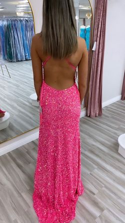 Aleta Pink Size 0 Sequined Prom Plunge A-line Dress on Queenly
