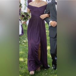 David's Bridal Purple Size 0 Prom Military Wedding Guest A-line Dress on Queenly