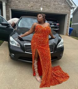 Orange Size 24 Side slit Dress on Queenly