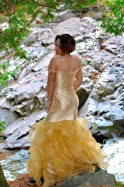Jasz Couture Gold Size 4 Pageant Mermaid Dress on Queenly
