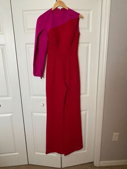Jovani Red Size 2 Floor Length Tall Height Jumpsuit Dress on Queenly