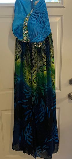 Riva Designs Blue Size 12 Pageant Strapless Straight Dress on Queenly
