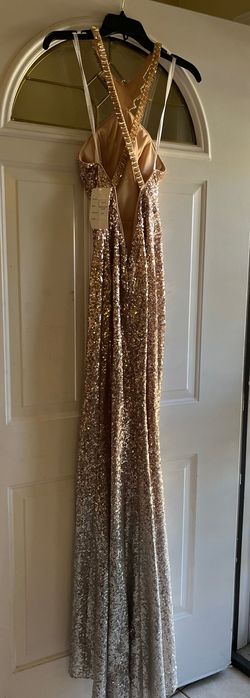 Style 18170 Envious Couture Gold Size 00 18170 Straight Dress on Queenly