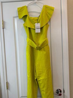 Lavish Alice Yellow Size 4 Prom Floor Length One Shoulder Jumpsuit Dress on Queenly