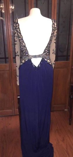 Sherri Hill Blue Size 6 Floor Length Sleeves Free Shipping 50 Off Medium Height Straight Dress on Queenly