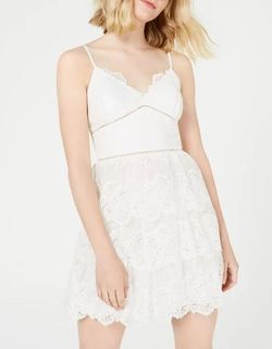 Teeze Me White Size 4 Plunge Bridal Shower Homecoming Cocktail Dress on Queenly