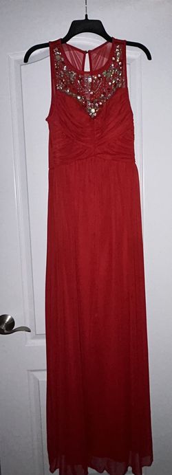 Trixxi Red Size 8 Floor Length Short Height Straight Dress on Queenly