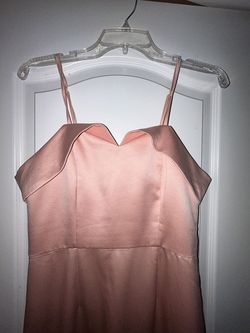 Minuet Light Pink Size 8 Floor Length Short Height Side slit Dress on Queenly