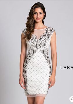 Style 33545 Lara White Size 6 Midi 33545 Cocktail Dress on Queenly