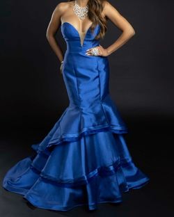 Jovani Blue Size 2 Gala 70 Off Mermaid Dress on Queenly