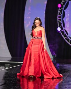 Mac Duggal Red Size 2 Pageant Floor Length Jersey Mermaid Dress on Queenly