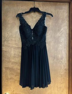 Sherri Hill Black Size 0 Sorority Formal Lace Nightclub Jewelled Cocktail Dress on Queenly