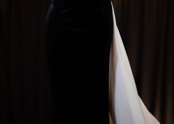 Style BS2TVG Jovani Black Size 2 Floor Length Velvet Train Dress on Queenly