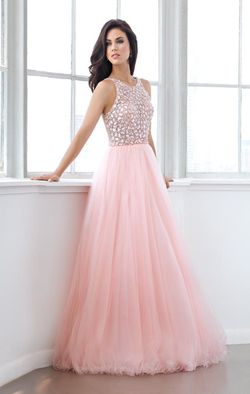 Style P556 Eleni Elias Nude Size 4 Bridgerton Peach Floor Length A-line Dress on Queenly