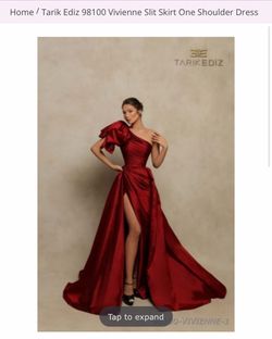 Tarik Ediz Red Size 2 One Shoulder Ball gown on Queenly