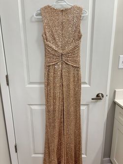 Gold Size 2 Straight Dress on Queenly