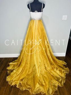 Caitlyn Kent White Size 4 Custom Pageant Train Dress on Queenly