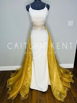 Caitlyn Kent White Size 4 Tall Height Swoop Custom Train Dress on Queenly