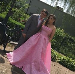 Rachel Allan Pink Size 8 Prom Jersey Floor Length Ball gown on Queenly