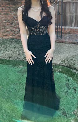 Style 54227 Sherri Hill Black Size 2 Prom Tall Height Straight Dress on Queenly