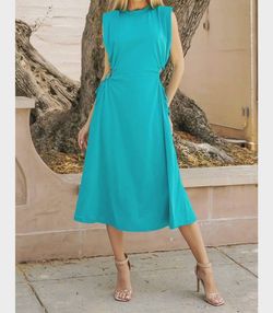 Style 1-1256364241-2791 Strut & Bolt Blue Size 12 Tall Height Keyhole Plus Size Turquoise Cocktail Dress on Queenly