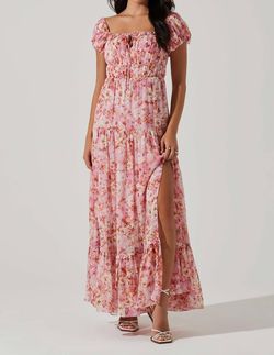 Style 1-1456287409-2696 ASTR Pink Size 12 Tall Height Polyester Floral Sleeves Straight Dress on Queenly