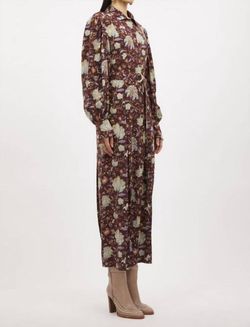 Style 1-1468592867-1901 Ulla Johnson Red Size 6 Long Sleeve Belt Print Straight Cocktail Dress on Queenly