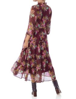 Style 1-1483143270-2901 Crosby by Mollie Burch Multicolor Size 8 Free Shipping Tall Height High Neck Floral Cocktail Dress on Queenly