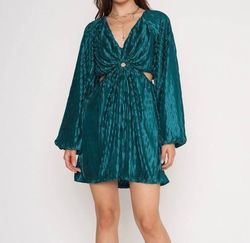 Style 1-1620357204-2901 4SI3NNA Green Size 8 Polyester Long Sleeve Keyhole Cocktail Dress on Queenly