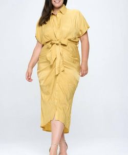 Style 1-1783156482-612 Find Me Plus Yellow Size 16 Plus Size Tall Height Cocktail Dress on Queenly