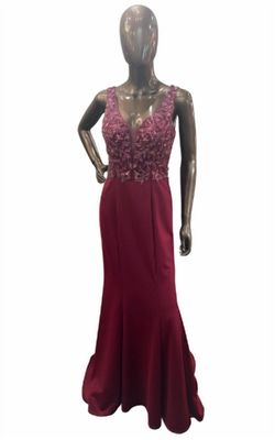 Style 1-1971380531-397 Lucci Lu Red Size 14 Black Tie Floor Length Straight Dress on Queenly