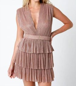 Style 1-1977107531-2696 OLIVACEOUS Pink Size 12 Plus Size V Neck Cocktail Dress on Queenly