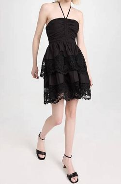 Style 1-2224800211-3643 Ulla Johnson Black Size 2 Fitted Sorority Free Shipping Cocktail Dress on Queenly