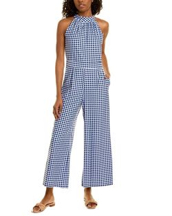 Style 1-2414609626-2901 JUDE CONNALLY Blue Size 8 Free Shipping Pockets Jumpsuit Dress on Queenly