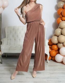 Style 1-2586435715-3236 ENDLESS BLU. Brown Size 4 Free Shipping Floor Length Polyester Jumpsuit Dress on Queenly
