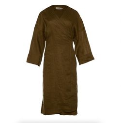 Style 1-2752802843-3236 DEVOTION TWINS Brown Size 4 Military Floor Length Straight Dress on Queenly