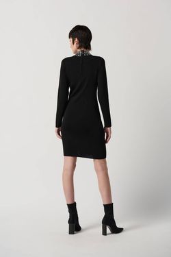 Style 1-2777116267-3952 Joseph Ribkoff Black Size 24 Sleeves Straight Cocktail Dress on Queenly