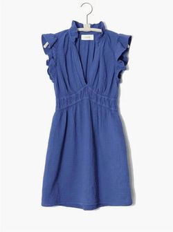 Style 1-2801112391-2791 XIRENA Blue Size 12 Sleeves Mini Pockets Sorority Cocktail Dress on Queenly